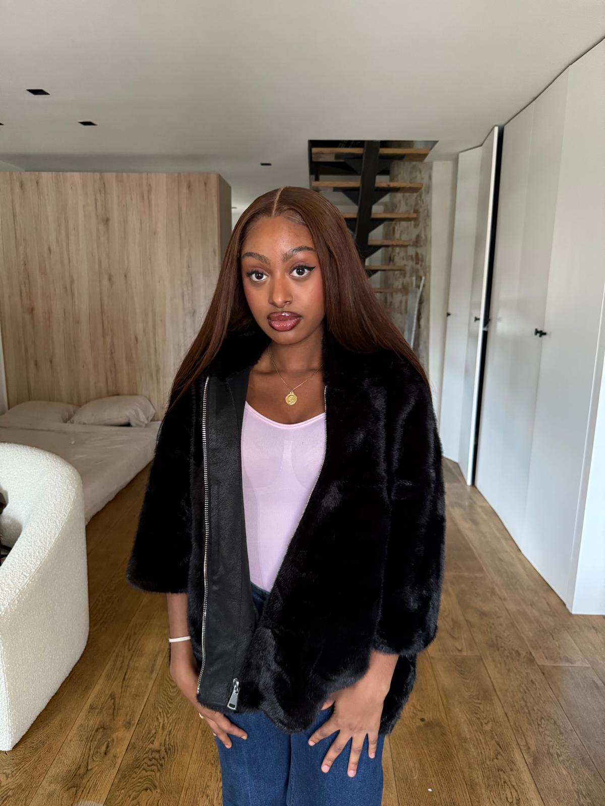 Fourrure à capuche (avec poches fermées)