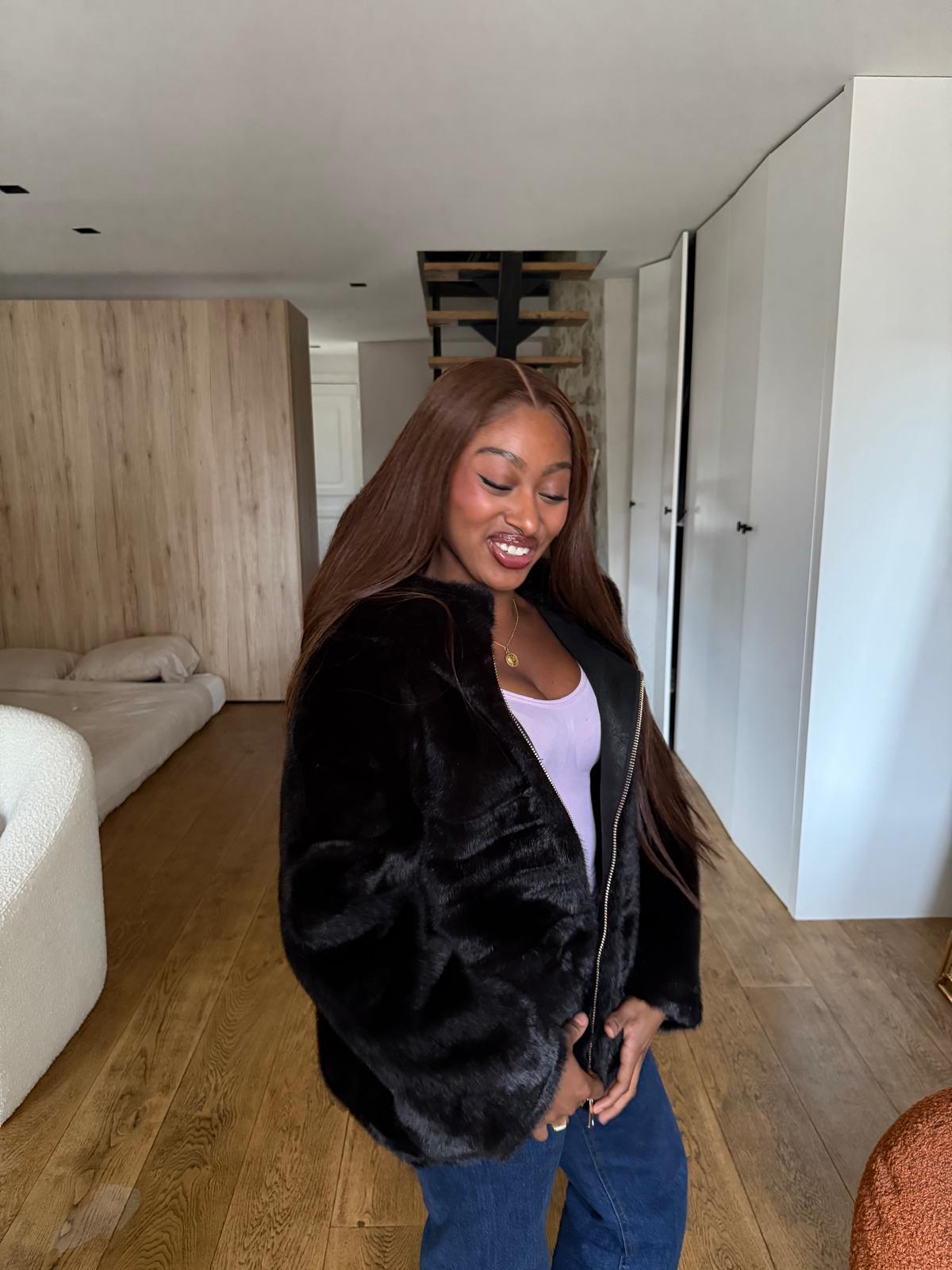 Fourrure à capuche (avec poches fermées)